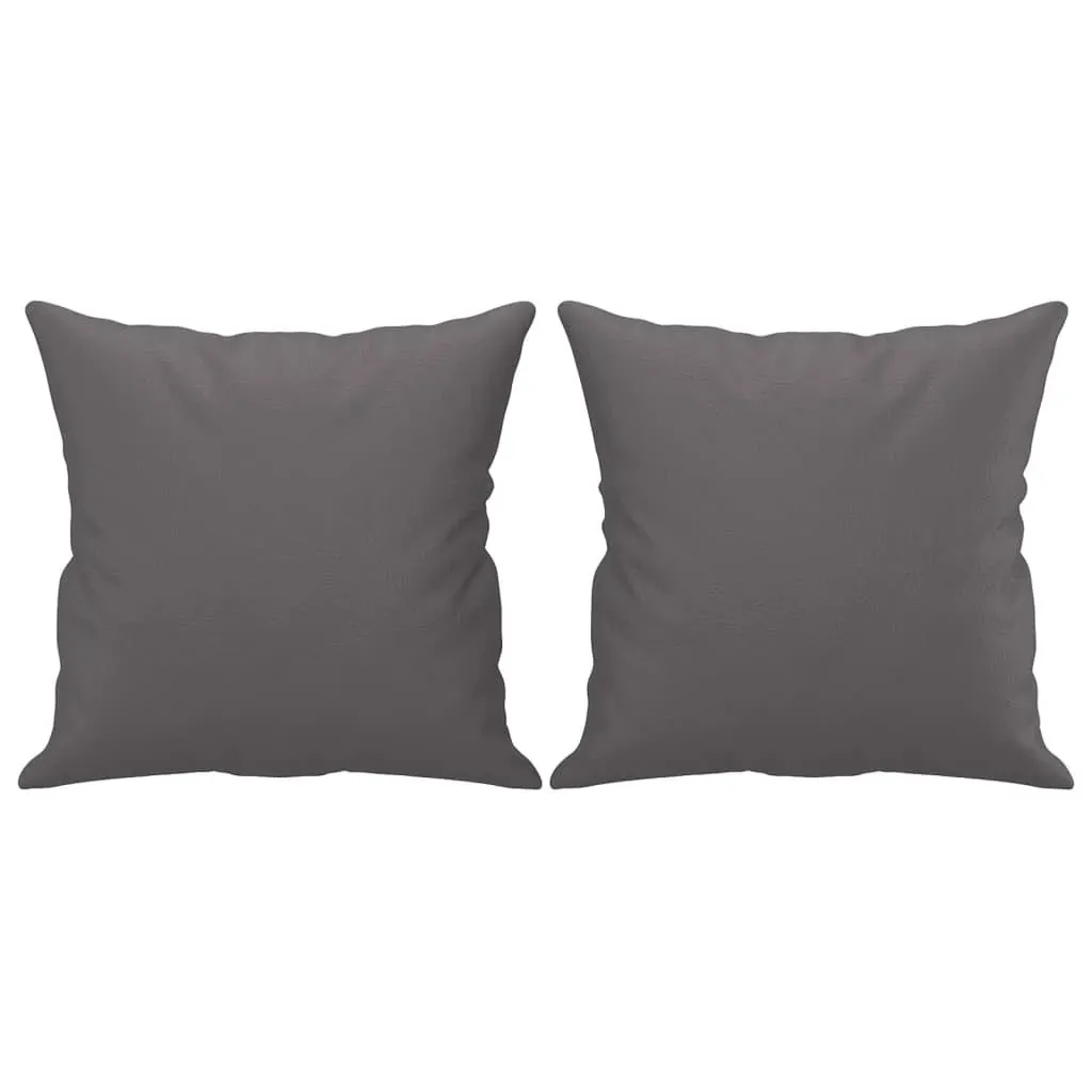 2 Piece Sofa Set with Pillows Grey Faux Leather Price
