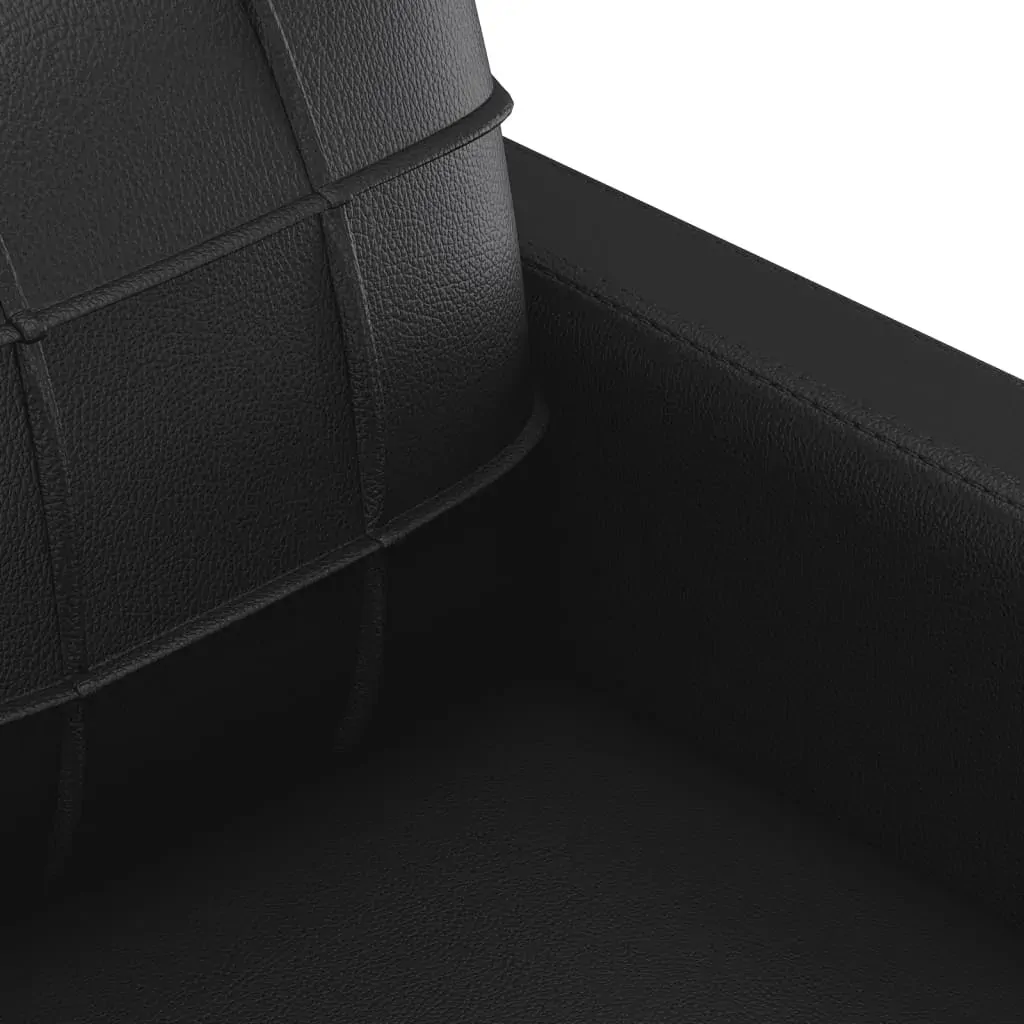 2 Piece Sofa Set with Cushions Black Faux Leather Price