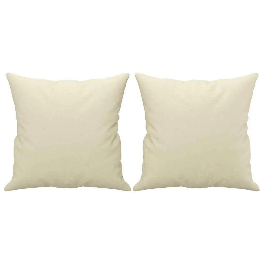 2 Piece Sofa Set with Pillows Cream Faux Leather Price