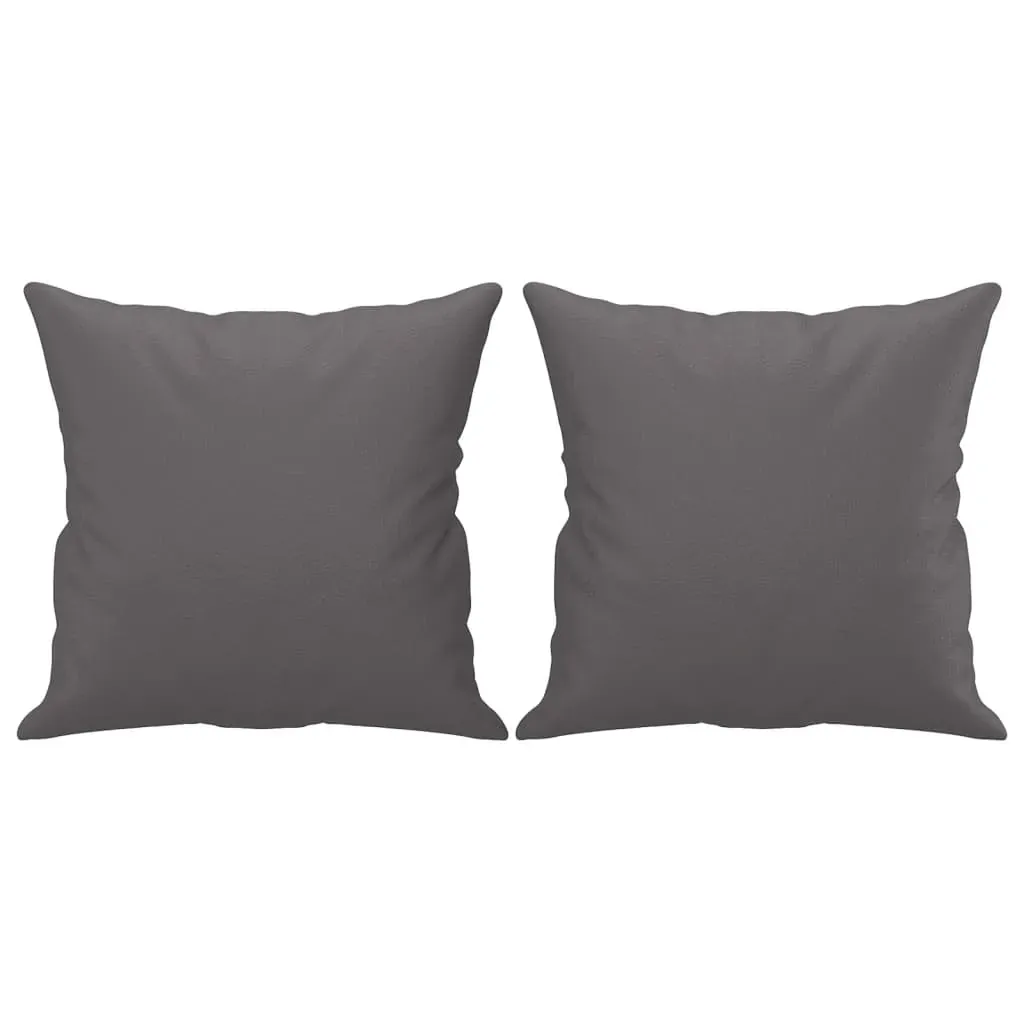 2 Piece Sofa Set with Pillows Grey Faux Leather Price