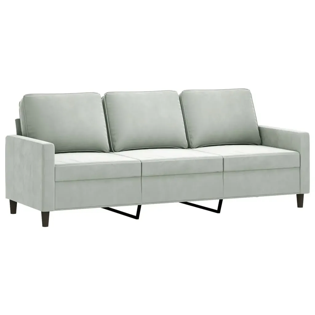 3 Piece Sofa Set with Cushions Light Grey Velvet Price