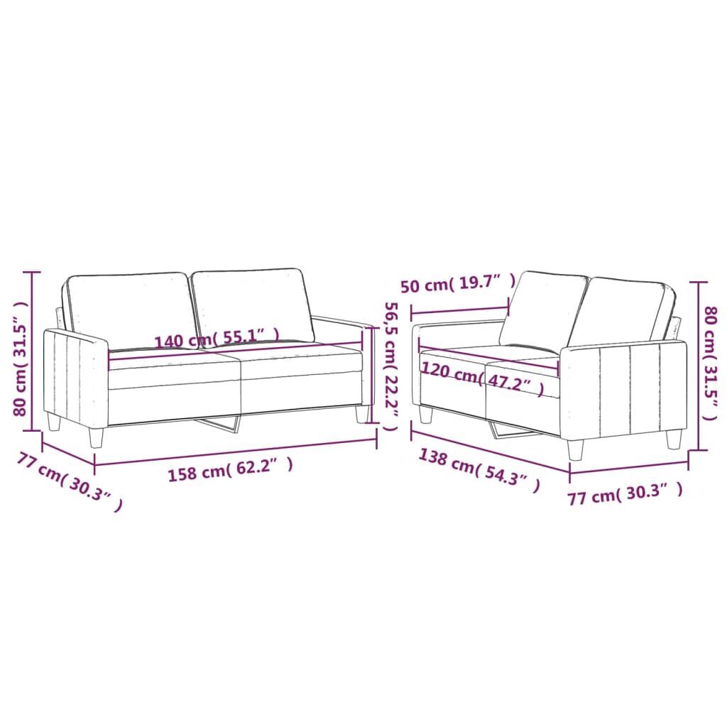 2 Piece Sofa Set with Cushions Dark Grey Velvet Price
