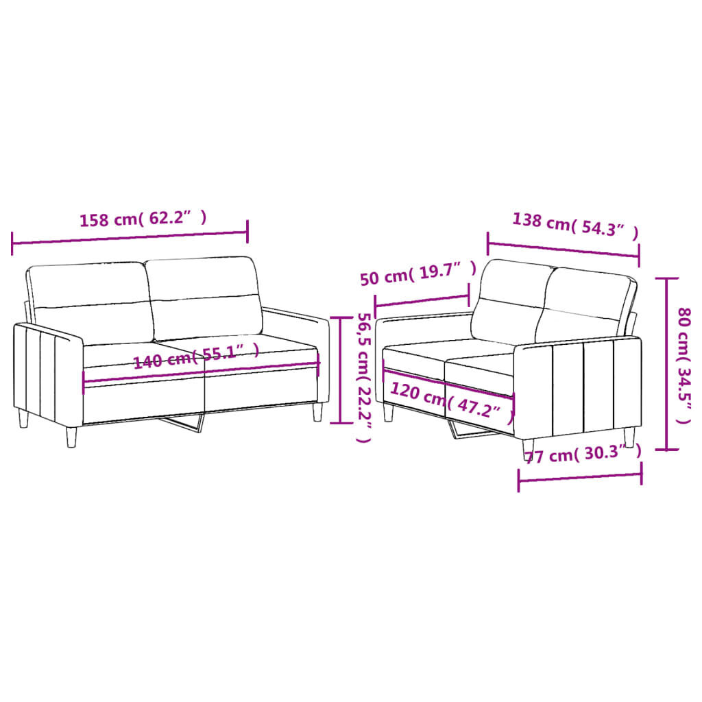 2 Piece Sofa Set with Cushions Light Grey Fabric Price