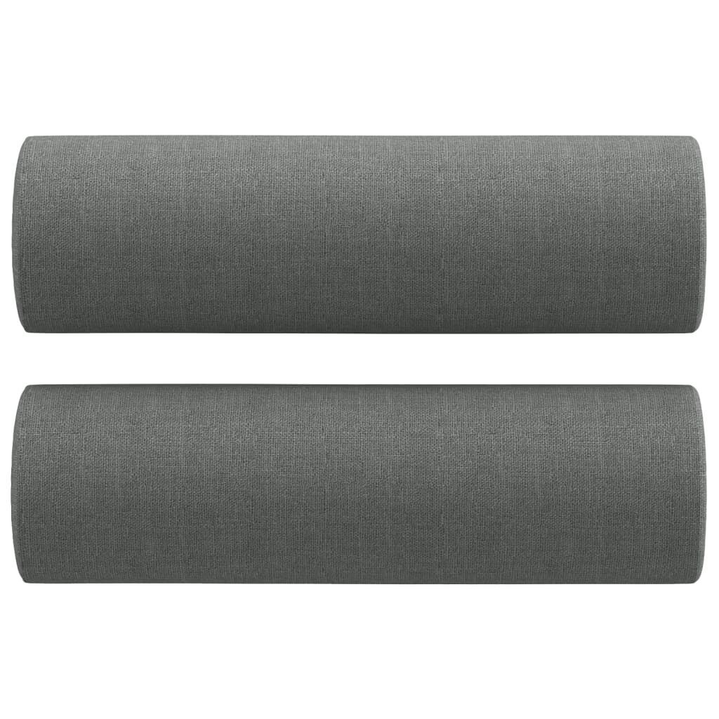 2 Piece Sofa Set with Pillows Dark Grey Fabric Price