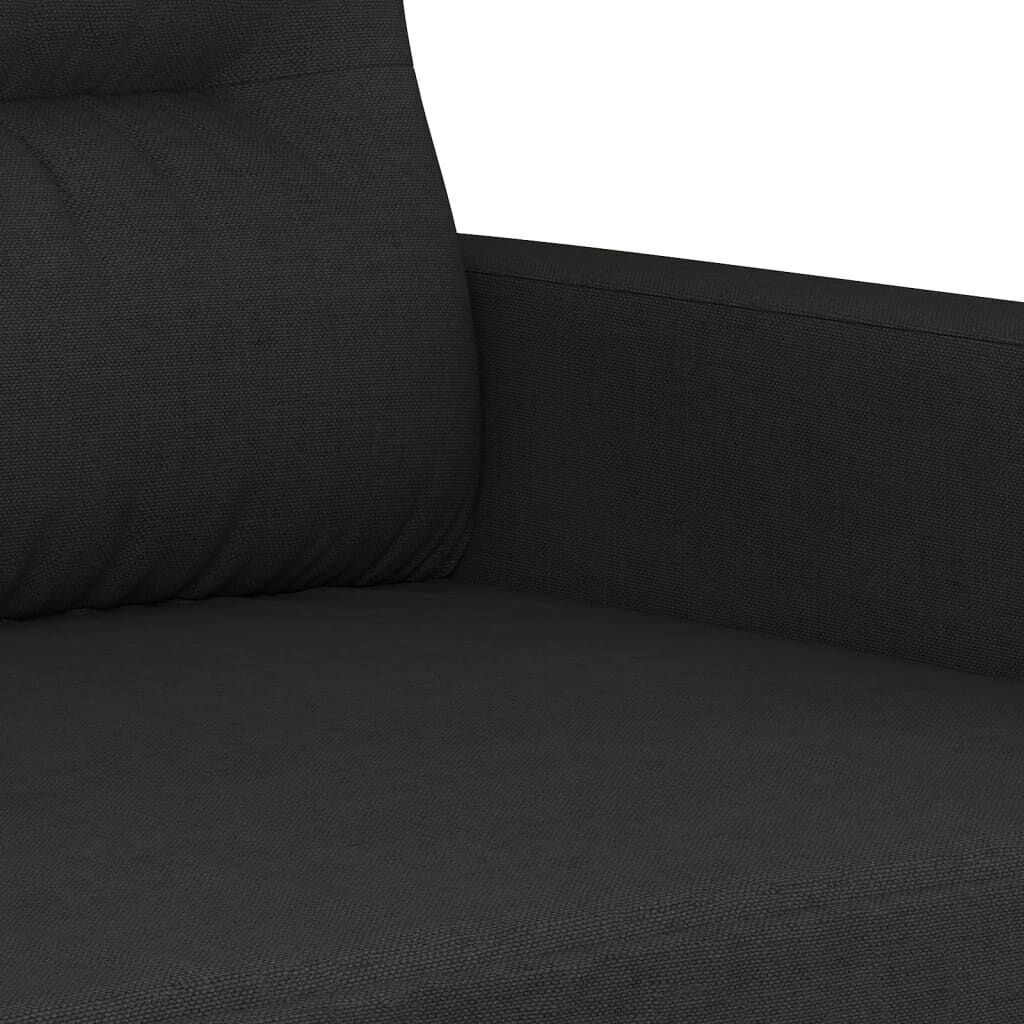 3 Piece Sofa Set with Cushions Black Fabric Price