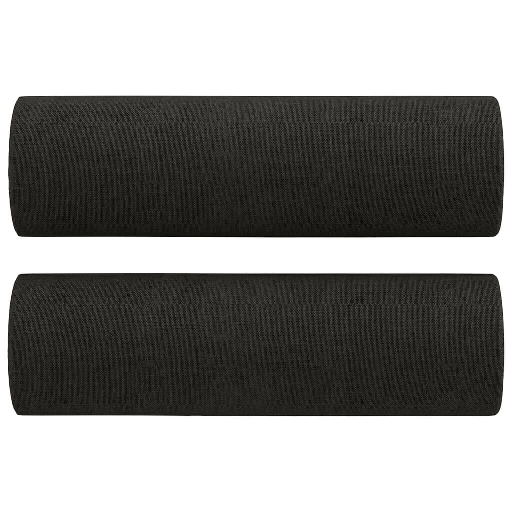 2 Piece Sofa Set with Pillows Black Fabric Price