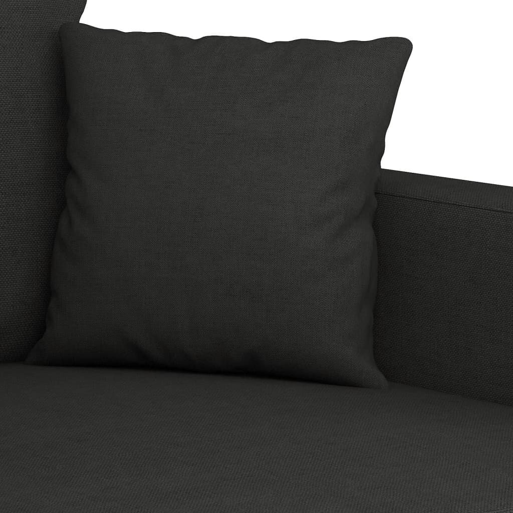 3 Piece Sofa Set with Pillows Black Fabric Price