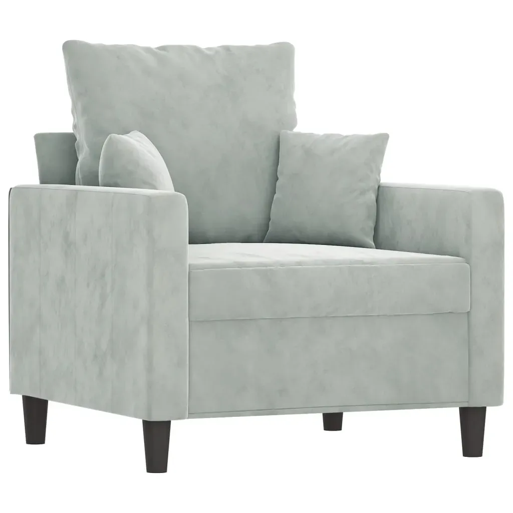 4 Piece Sofa Set with Cushions Light Grey Velvet Price