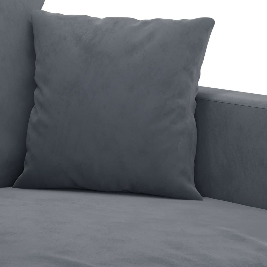 3 Piece Sofa Set with Cushions Dark Grey Velvet Price