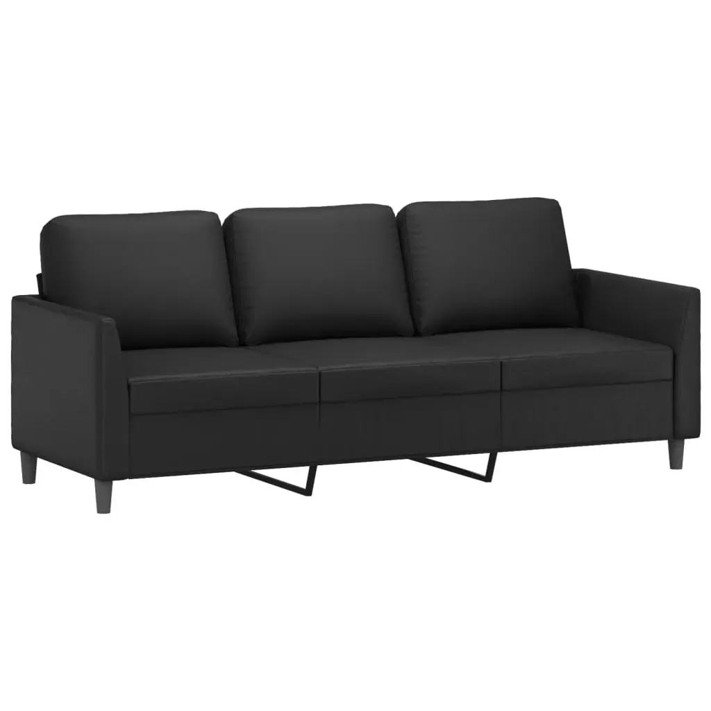 4 Piece Sofa Set with Cushions Black Faux Leather Price