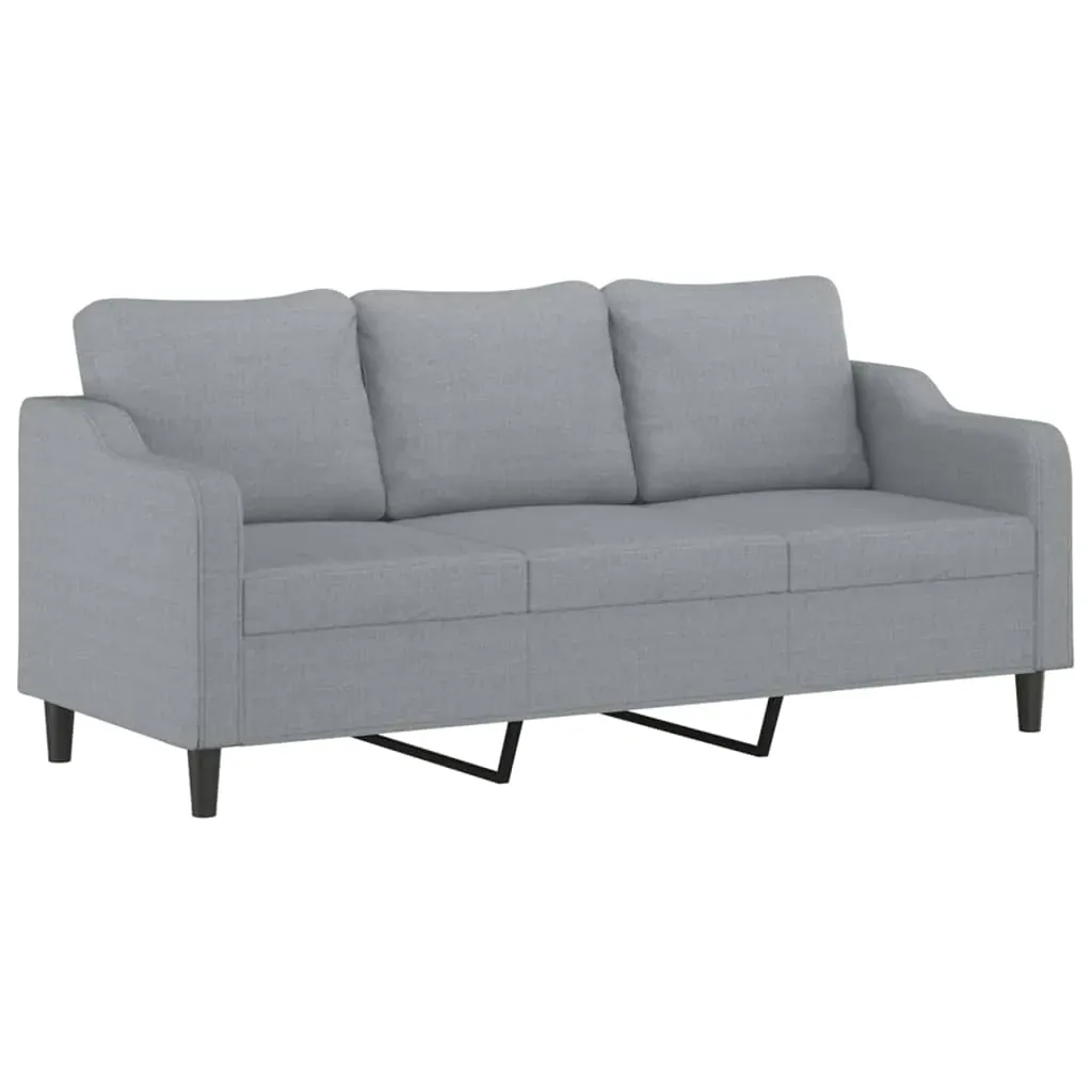 4 Piece Sofa Set with Pillows Light Grey Fabric Price