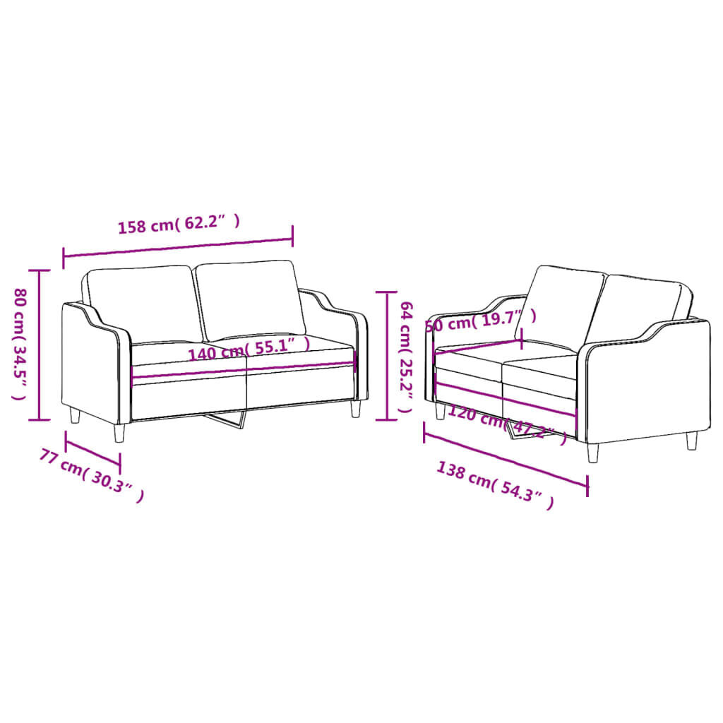 2 Piece Sofa Set with Cushions Light Grey Fabric Price