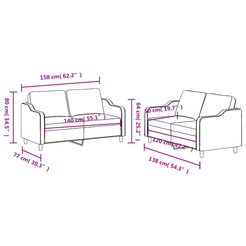 2 Piece Sofa Set with Cushions Dark Grey Fabric Price