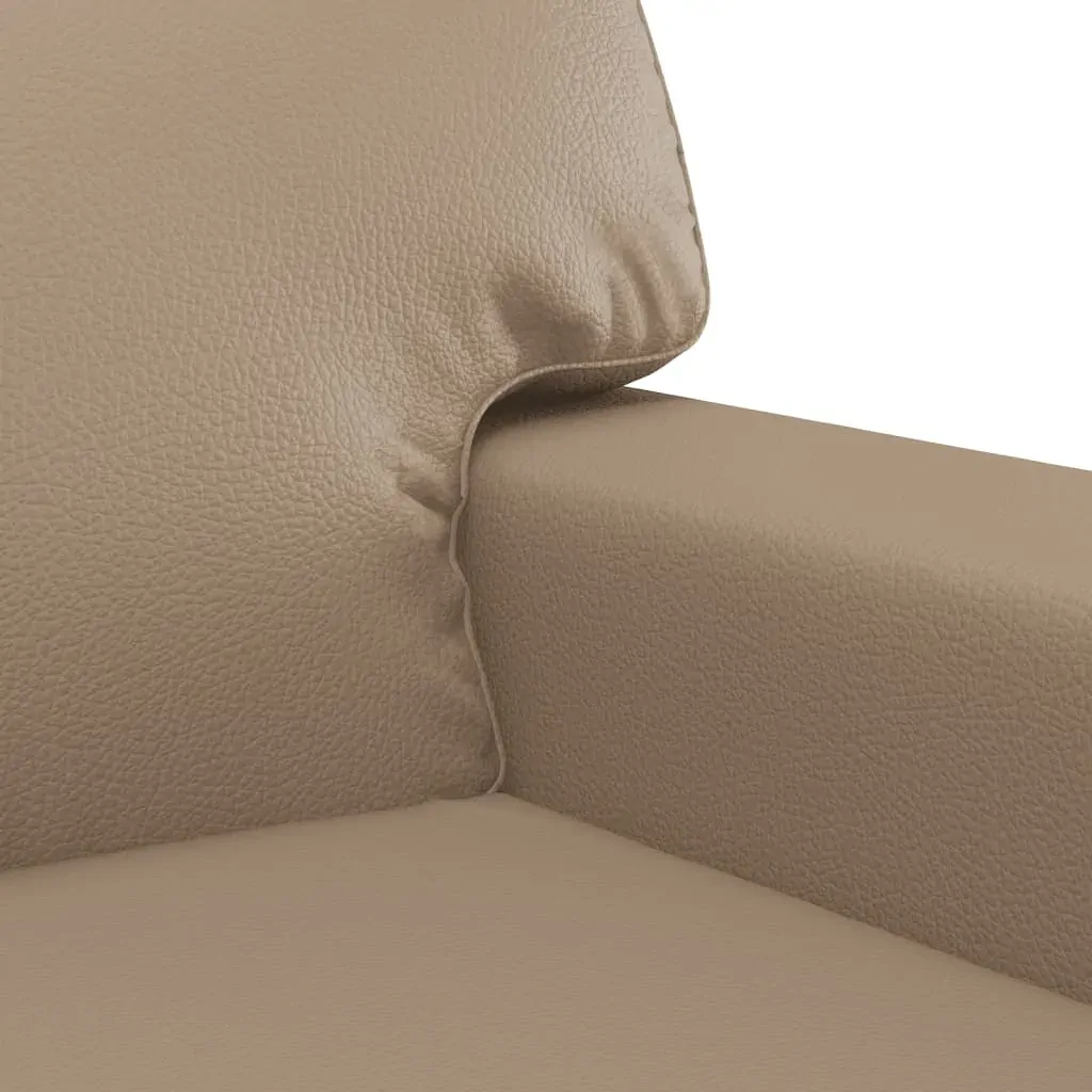 2 Piece Sofa Set with Pillows Cappuccino Faux Leather Price