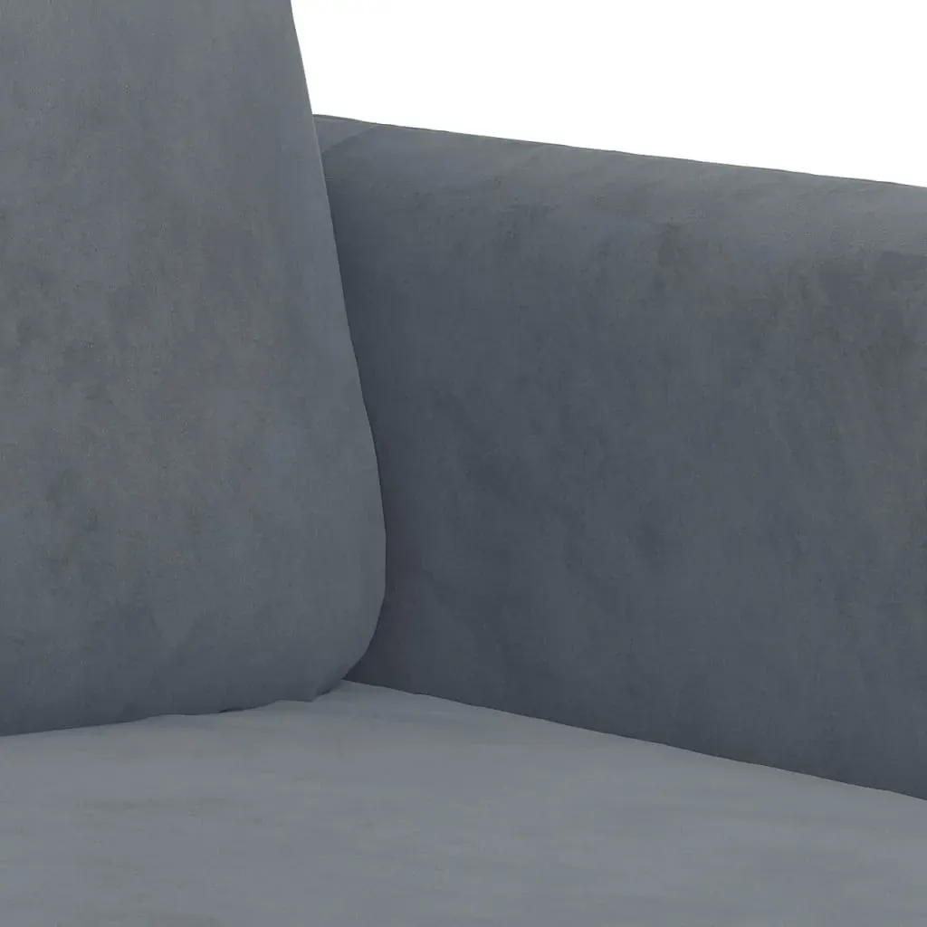 2 Piece Sofa Set Dark Grey Velvet Price