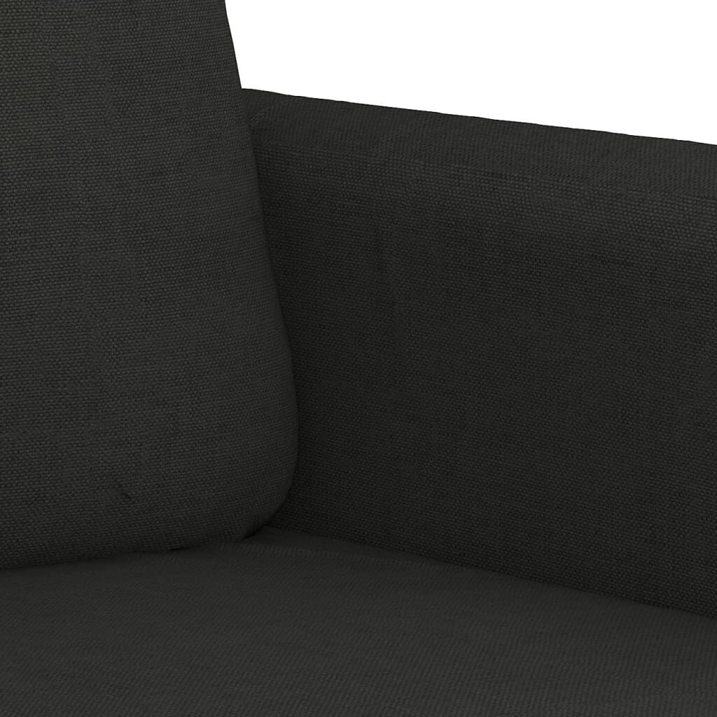 3 Piece Sofa Set with Cushions Black Fabric Price