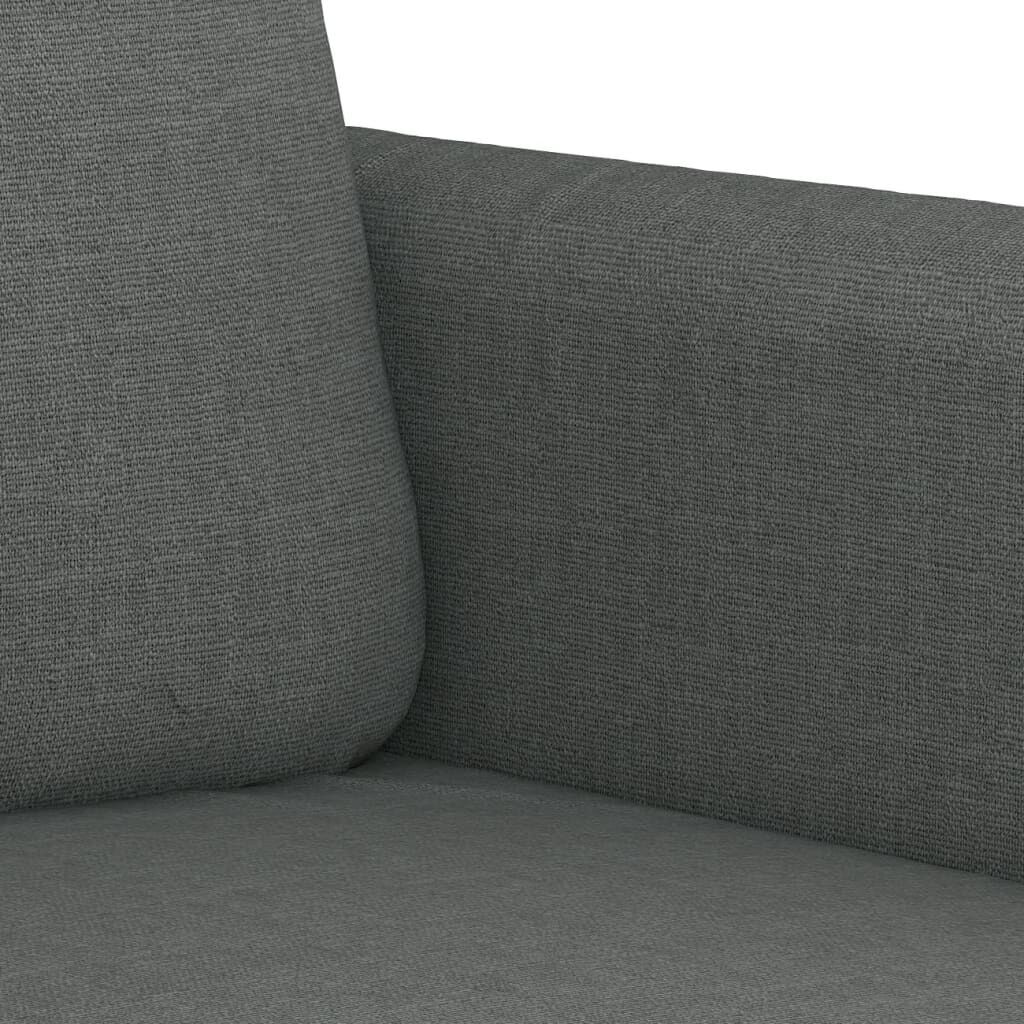 3 Piece Sofa Set with Cushions Dark Grey Fabric Price