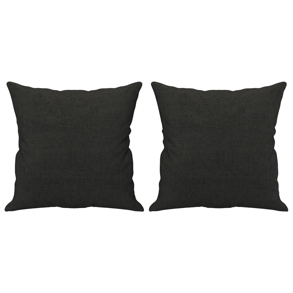 2 Piece Sofa Set with Pillows Black Fabric Price