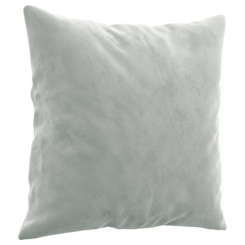 3 Piece Sofa Set with Pillows Light Grey Velvet Price