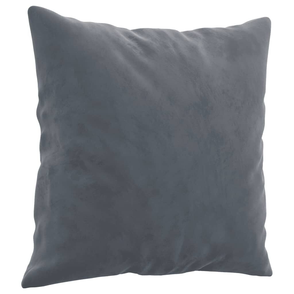 3 Piece Sofa Set with Pillows Dark Grey Velvet Price