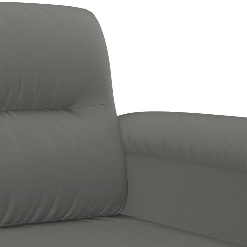 3 Piece Sofa Set with Cushions Dark Grey Microfibre Fabric Price
