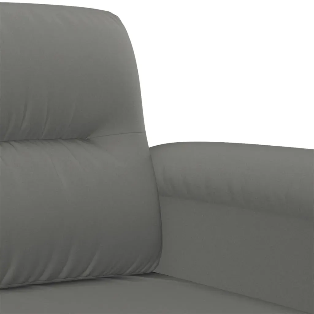 2 Piece Sofa Set with Cushions Dark Grey Microfibre Fabric Price