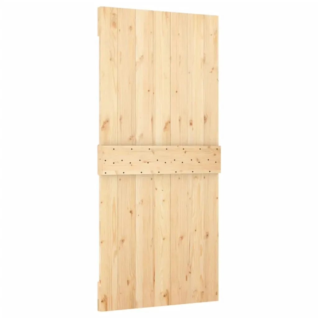 Sliding Door with Hardware Set 90x210 cm Solid Wood Pine Price