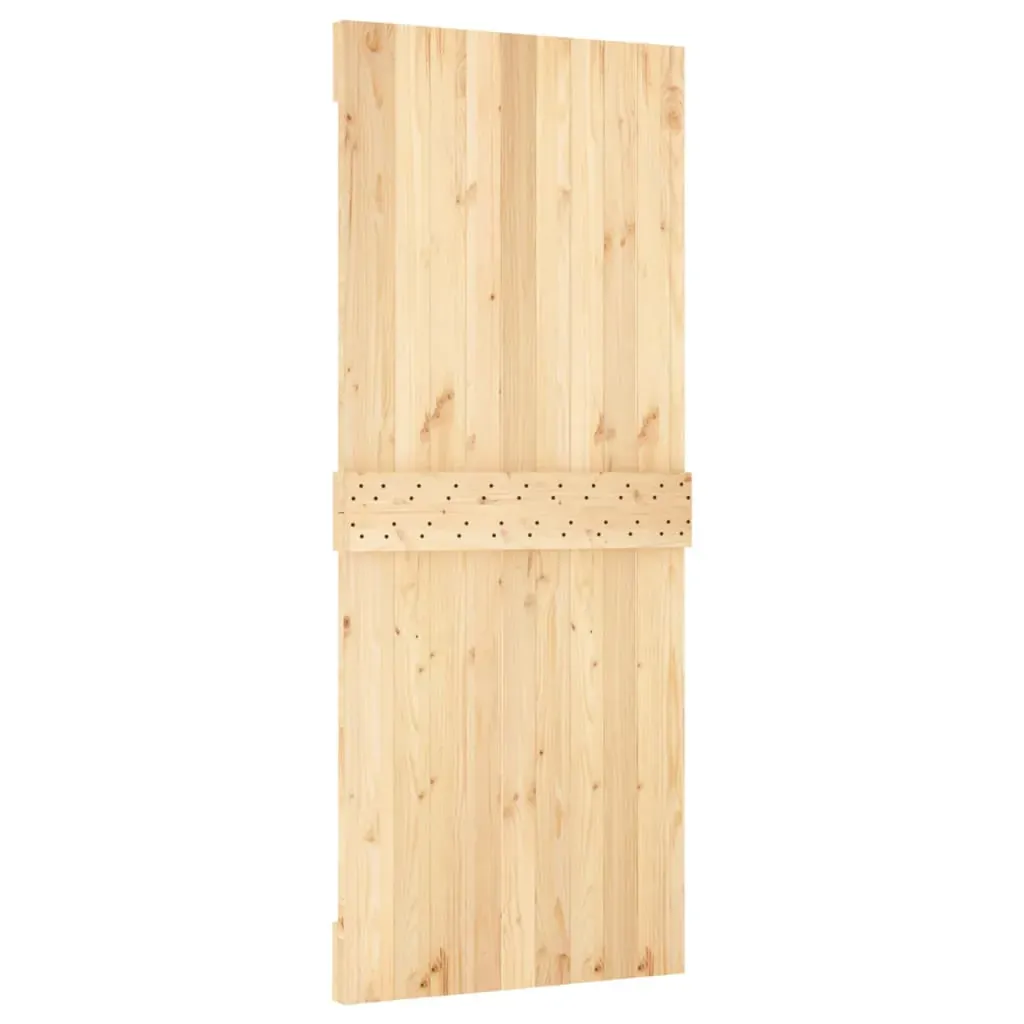 Sliding Door with Hardware Set 85x210 cm Solid Wood Pine Price