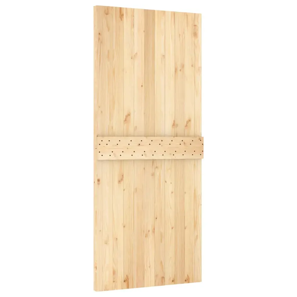 Sliding Door with Hardware Set 90x210 cm Solid Wood Pine Price