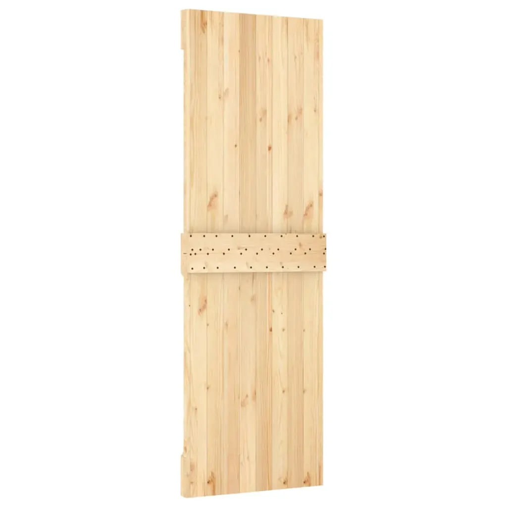 Sliding Door with Hardware Set 70x210 cm Solid Wood Pine Price