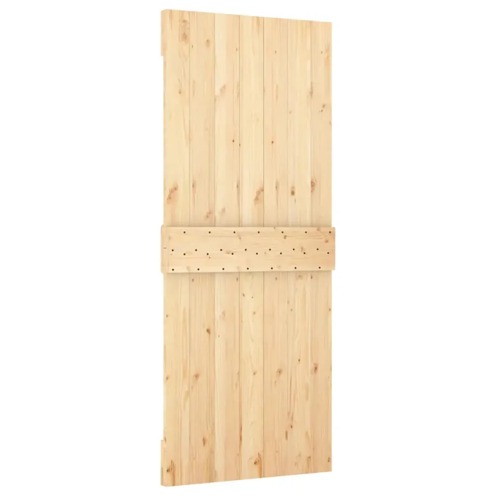 Sliding Door with Hardware Set 85x210 cm Solid Wood Pine Price