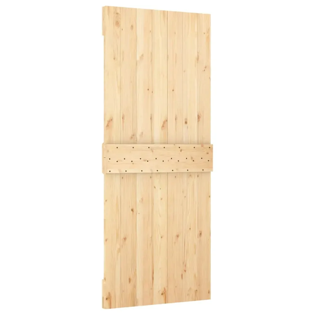 Sliding Door with Hardware Set 85x210 cm Solid Wood Pine Price