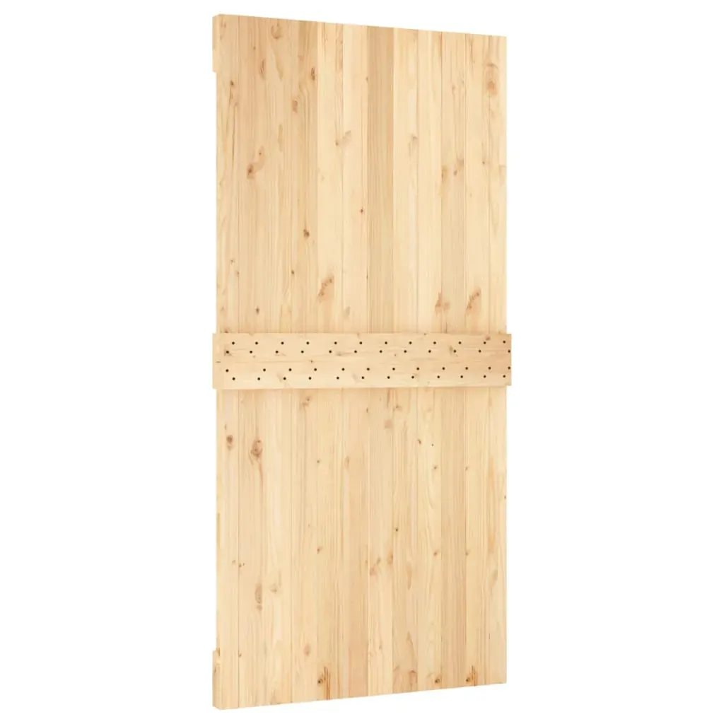 Sliding Door with Hardware Set 100x210 cm Solid Wood Pine Price