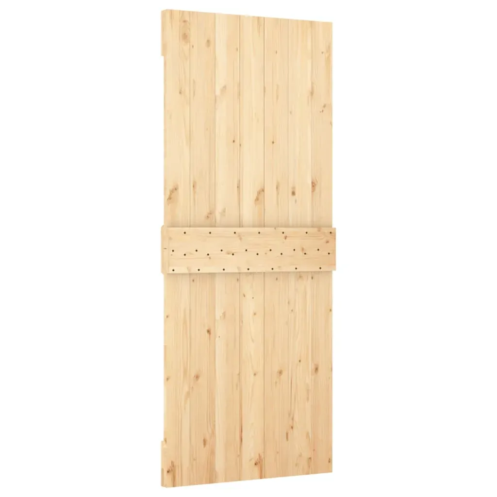 Sliding Door with Hardware Set 85x210 cm Solid Wood Pine Price