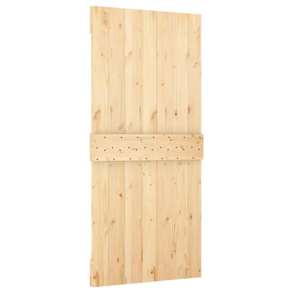 Sliding Door with Hardware Set 95x210 cm Solid Wood Pine Price
