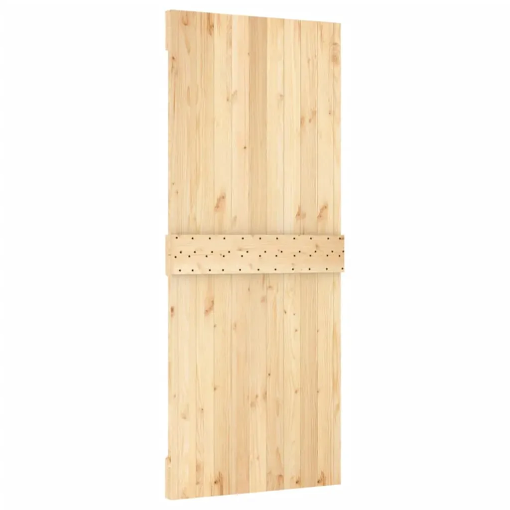 Sliding Door with Hardware Set 100x210 cm Solid Wood Pine Price