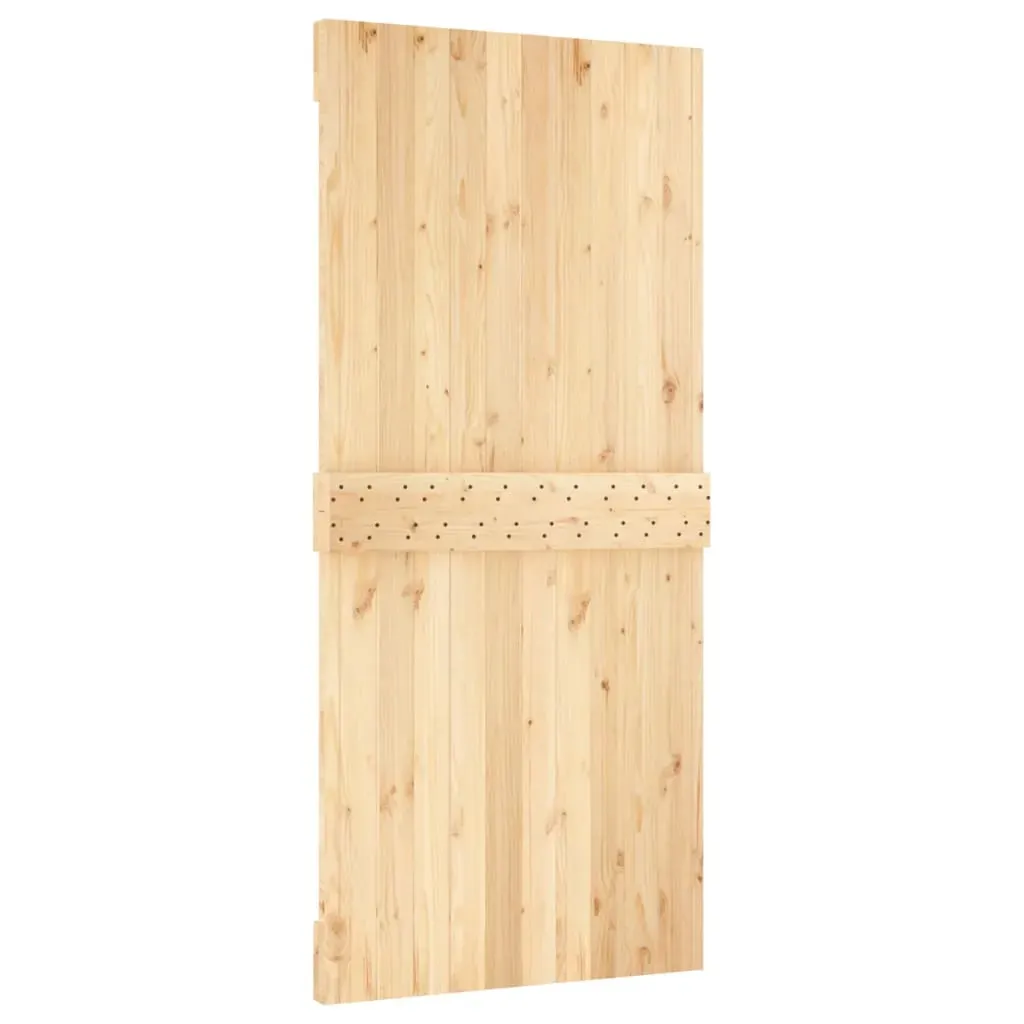 Sliding Door with Hardware Set 95x210 cm Solid Wood Pine Price