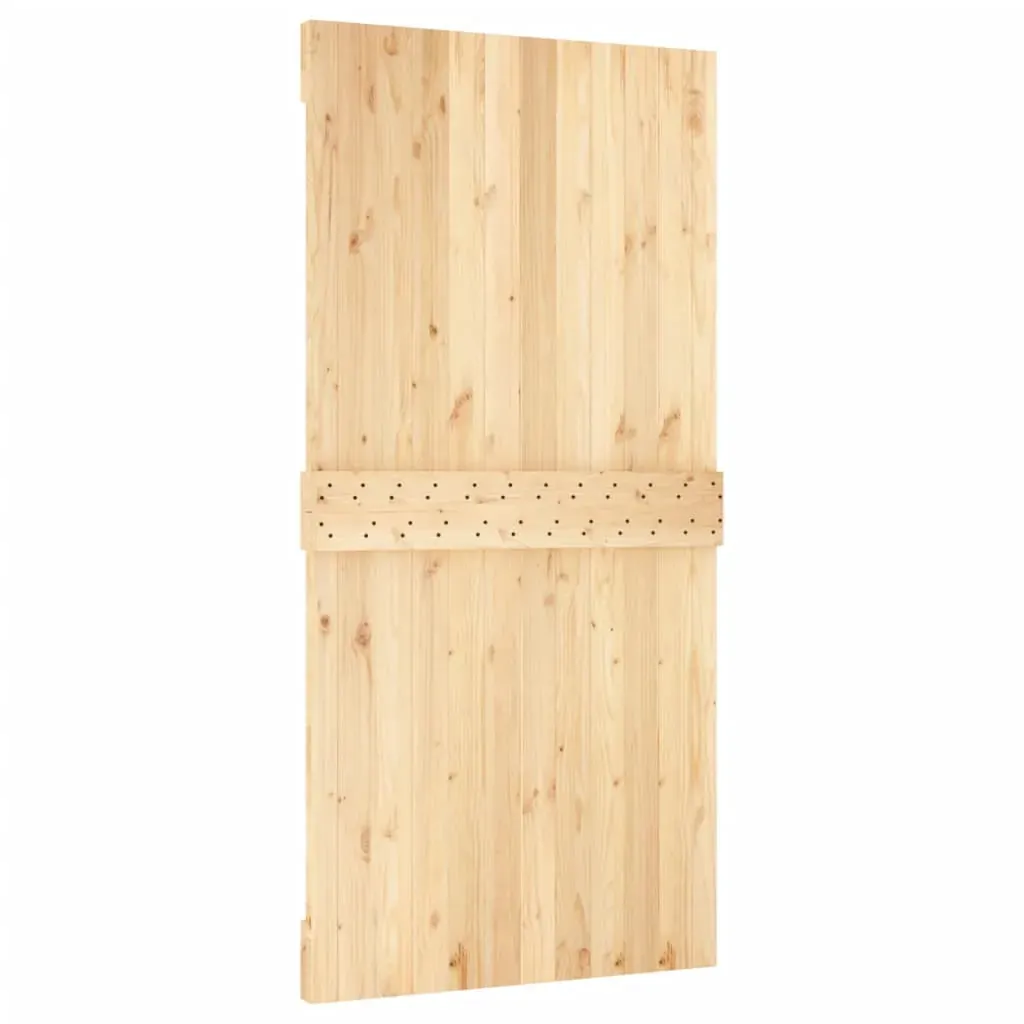 Sliding Door with Hardware Set 100x210 cm Solid Wood Pine Price