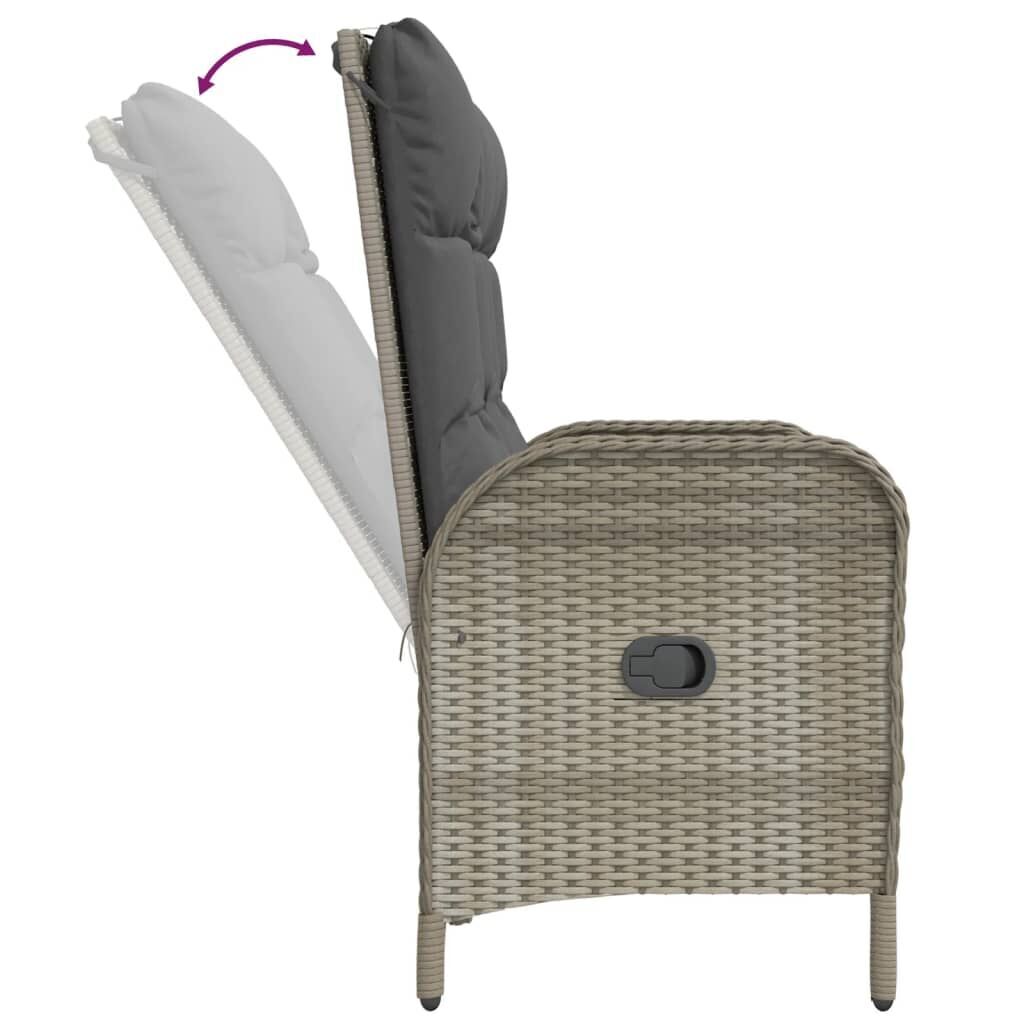 4 Piece Garden Dining Set with Cushions Grey Poly Rattan Price