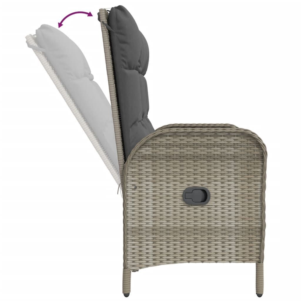 4 Piece Garden Dining Set with Cushions Grey Poly Rattan Price