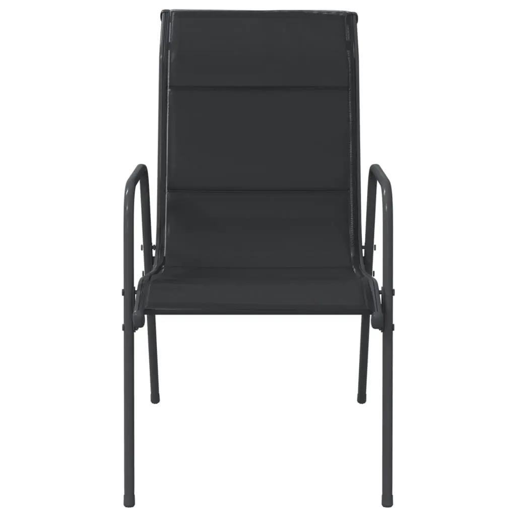 3 Piece Garden Dining Set Black Steel Price