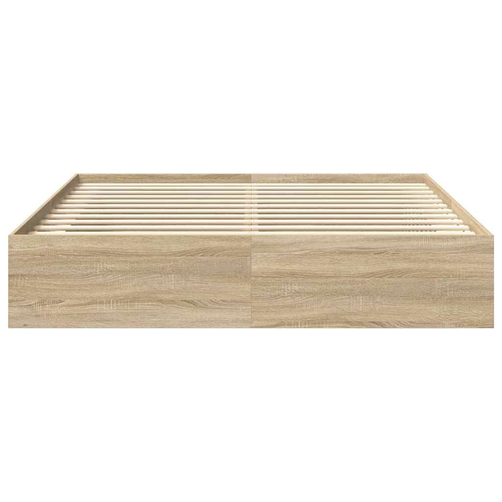Bed Frame without Mattress Sonoma Oak 183x203 cm King Price