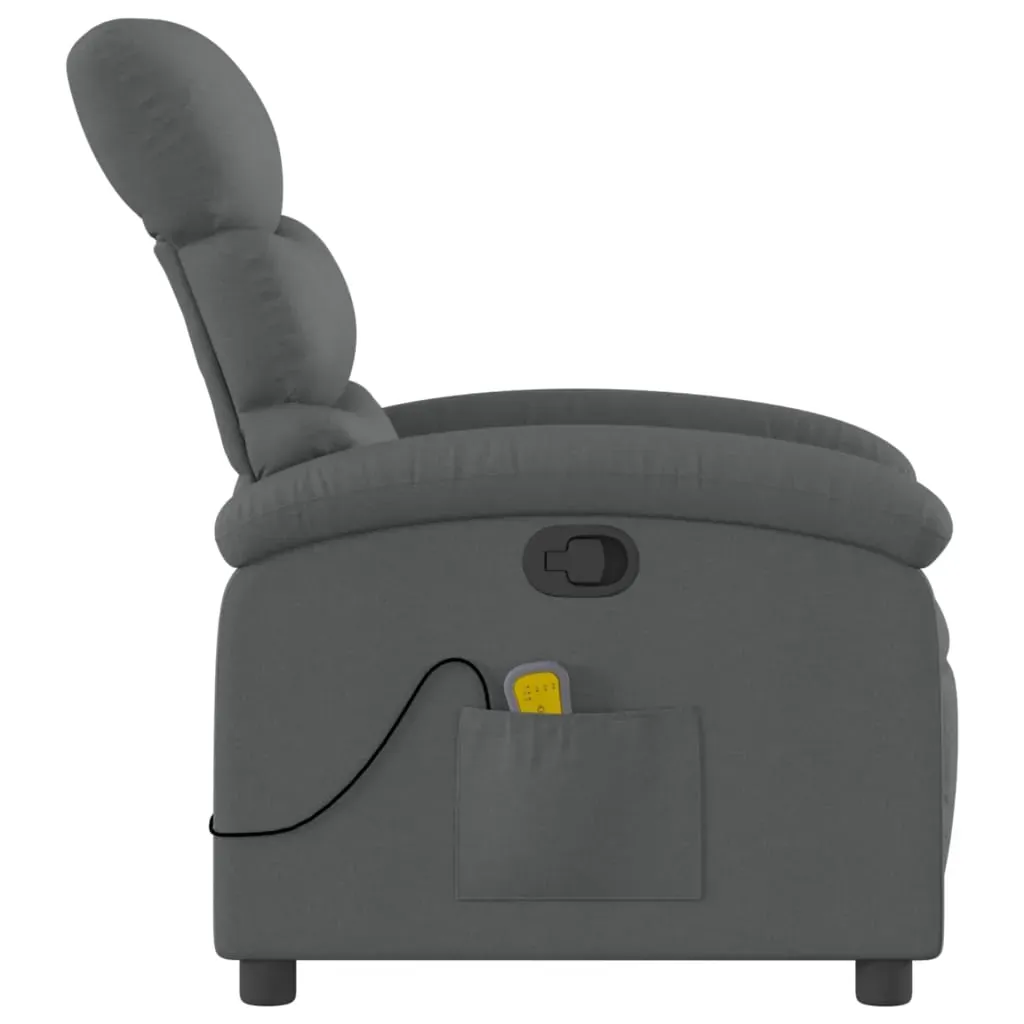 Massage Recliner Chair Dark Grey Fabric Price