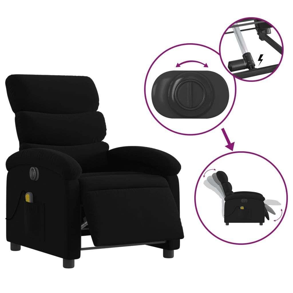 Electric Massage Recliner Chair Black Fabric Price