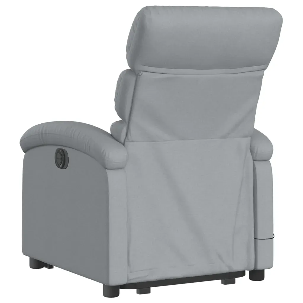 Electric Stand up Massage Recliner Chair Light Grey Fabric Price