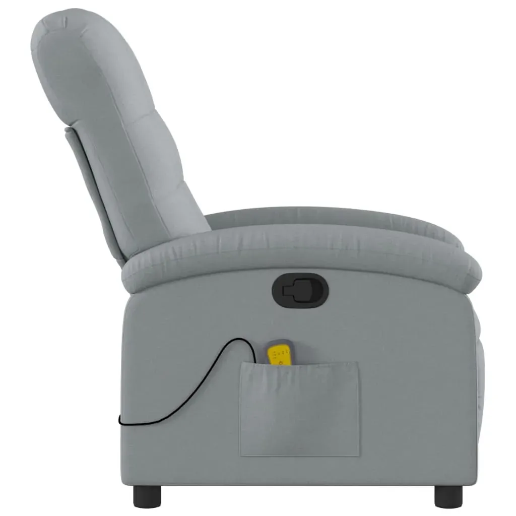 Massage Recliner Chair Light Grey Fabric Price