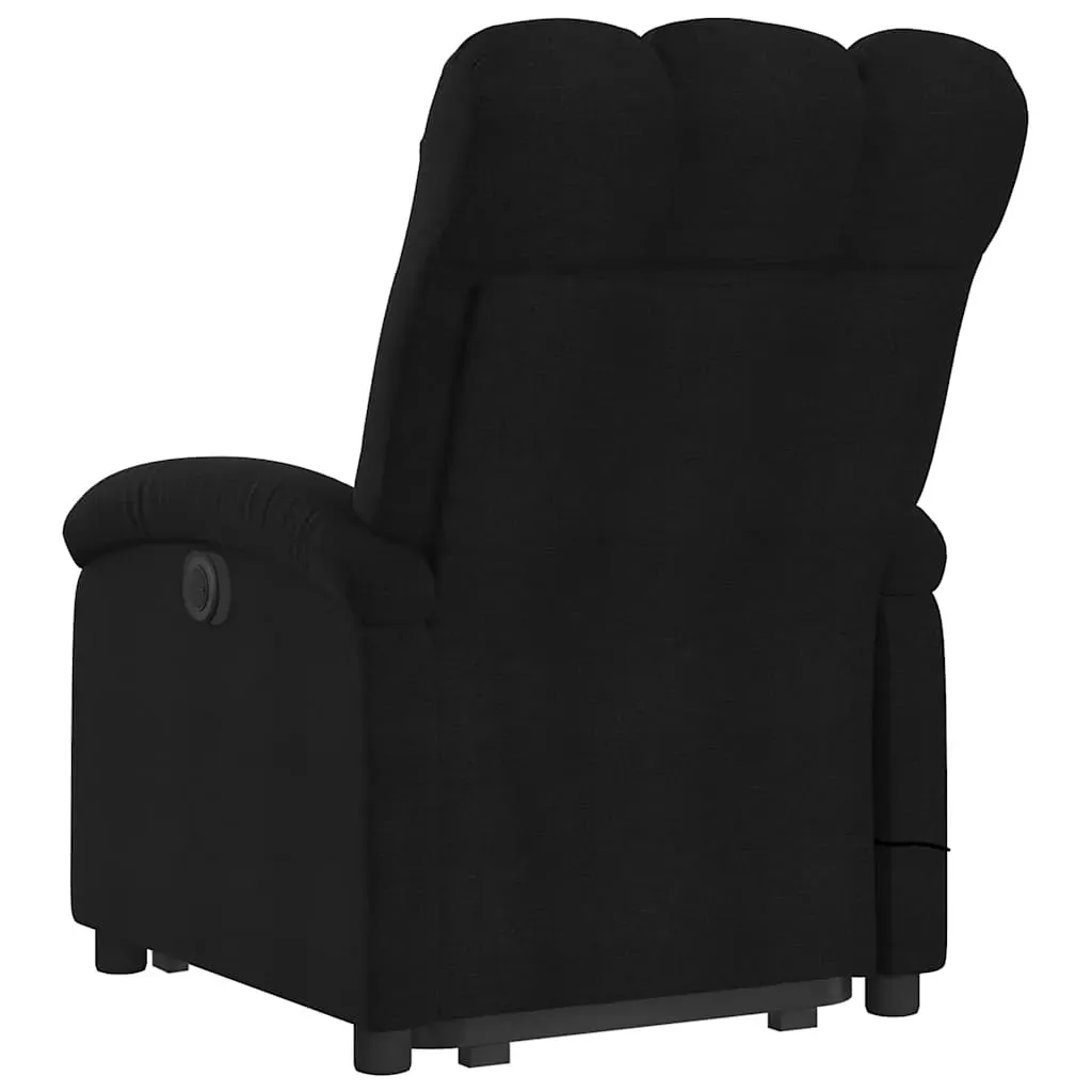 Electric Stand up Massage Recliner Chair Black Fabric Price