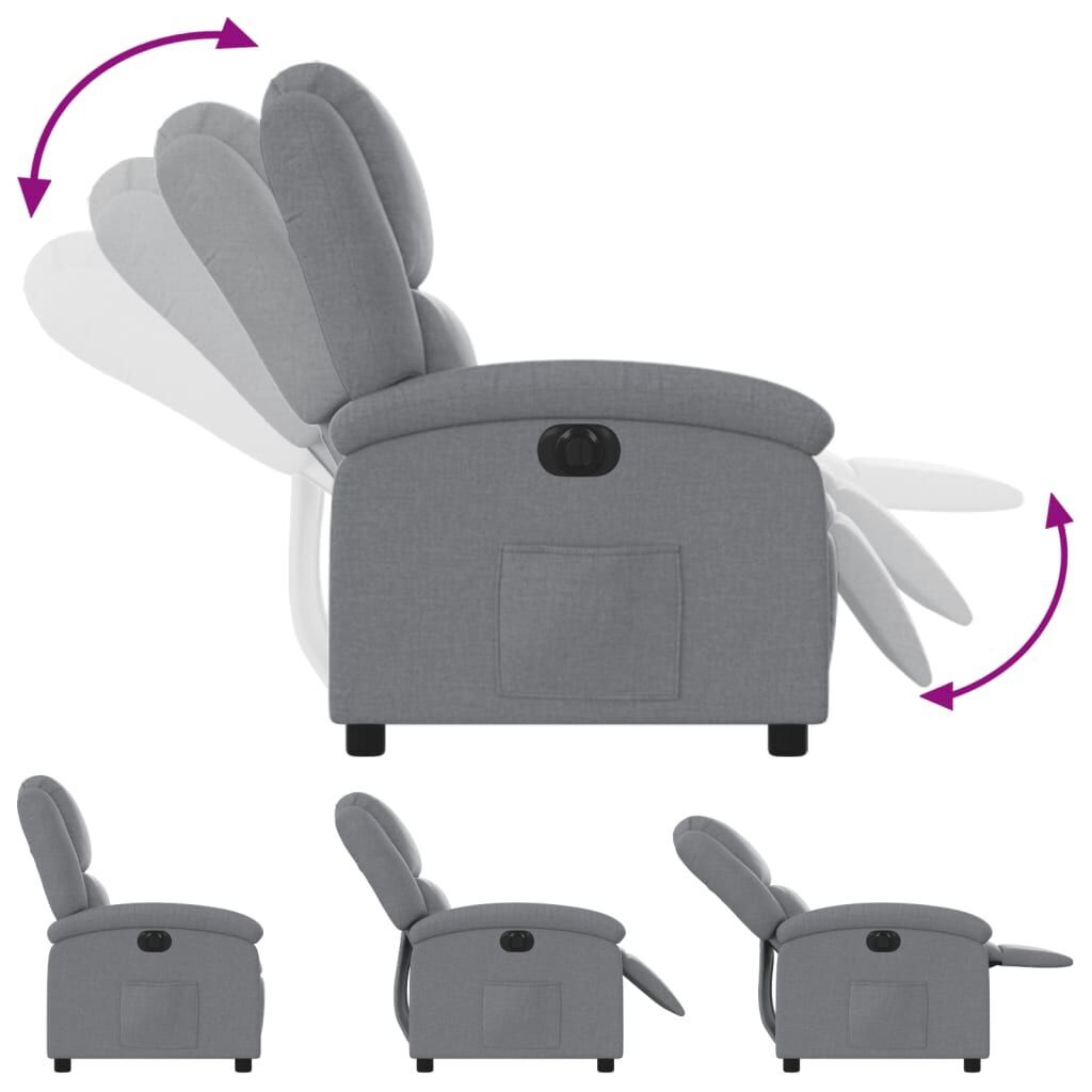 Electric Recliner Chair Light Grey Fabric Price