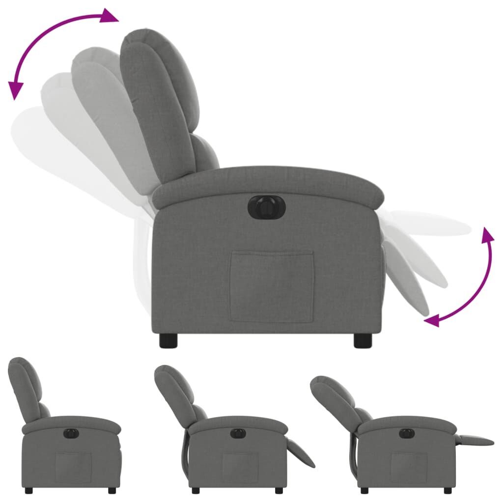 Electric Recliner Chair Dark Grey Fabric Price