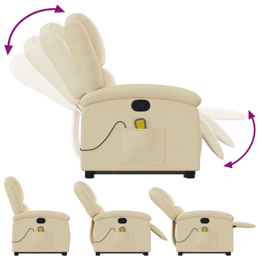 Stand up Massage Recliner Chair Cream Fabric Price